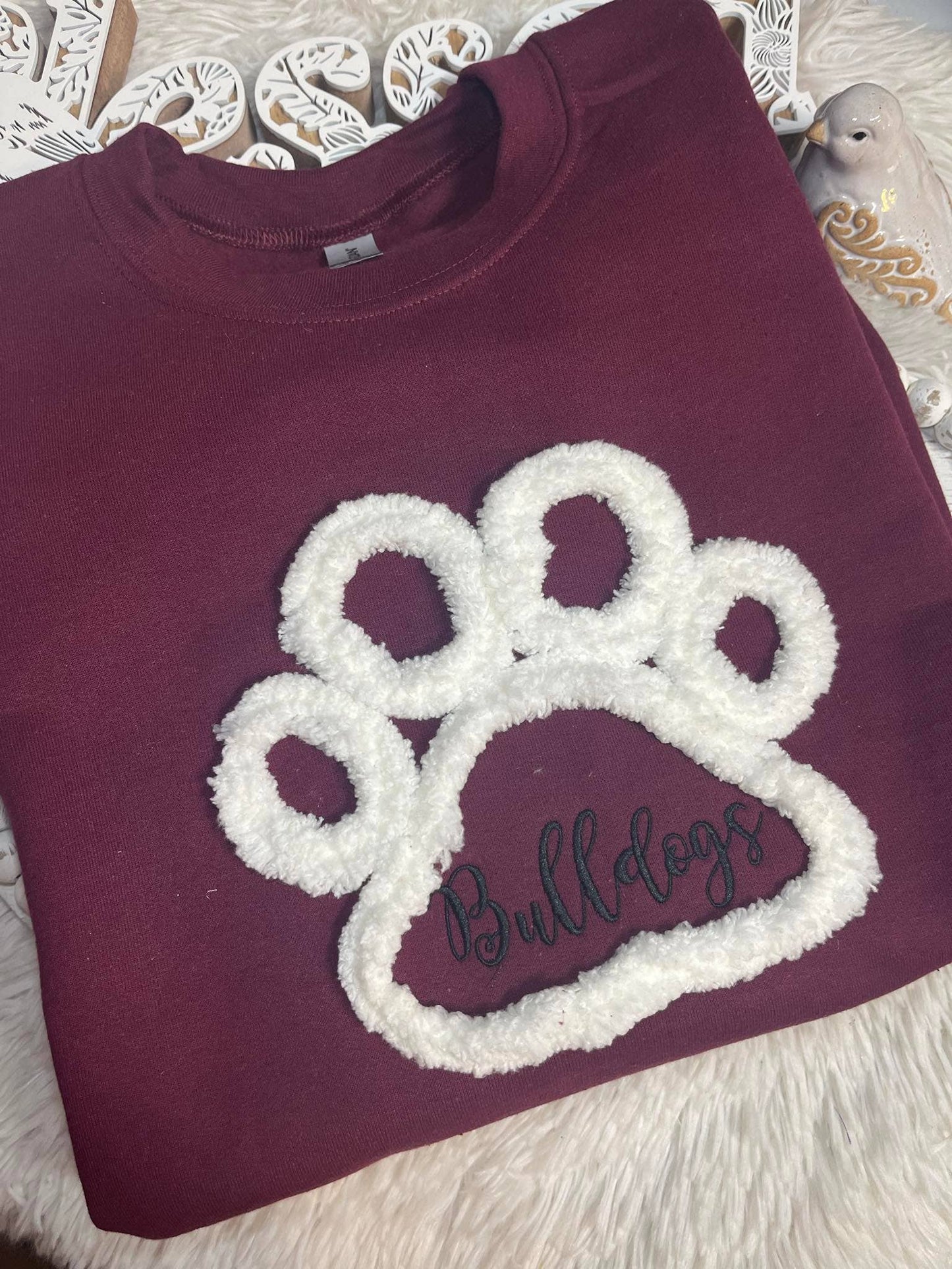 CUSTOM Team Sweatshirt with Chunky Chenille Yarn