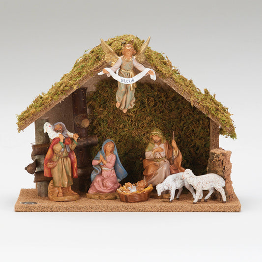 Fontanini 7-Figure Nativity w/ Set Italian Stable - 5" Scale
