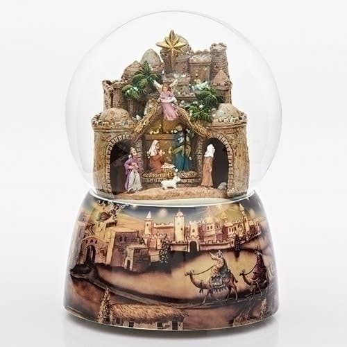 7"H Musical Bethlehem Dome Rotating Kings 120mm