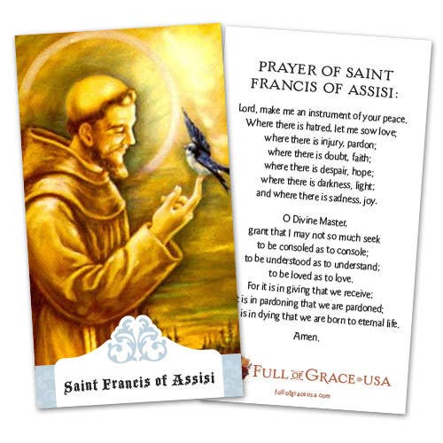 St. Francis Peace Prayer Holy Card