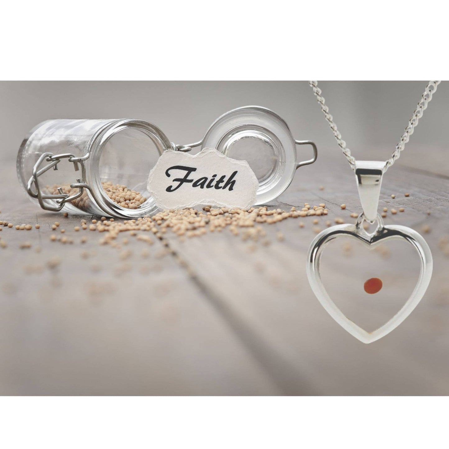 Silver Plated Pendant With Mustard Seed Necklace