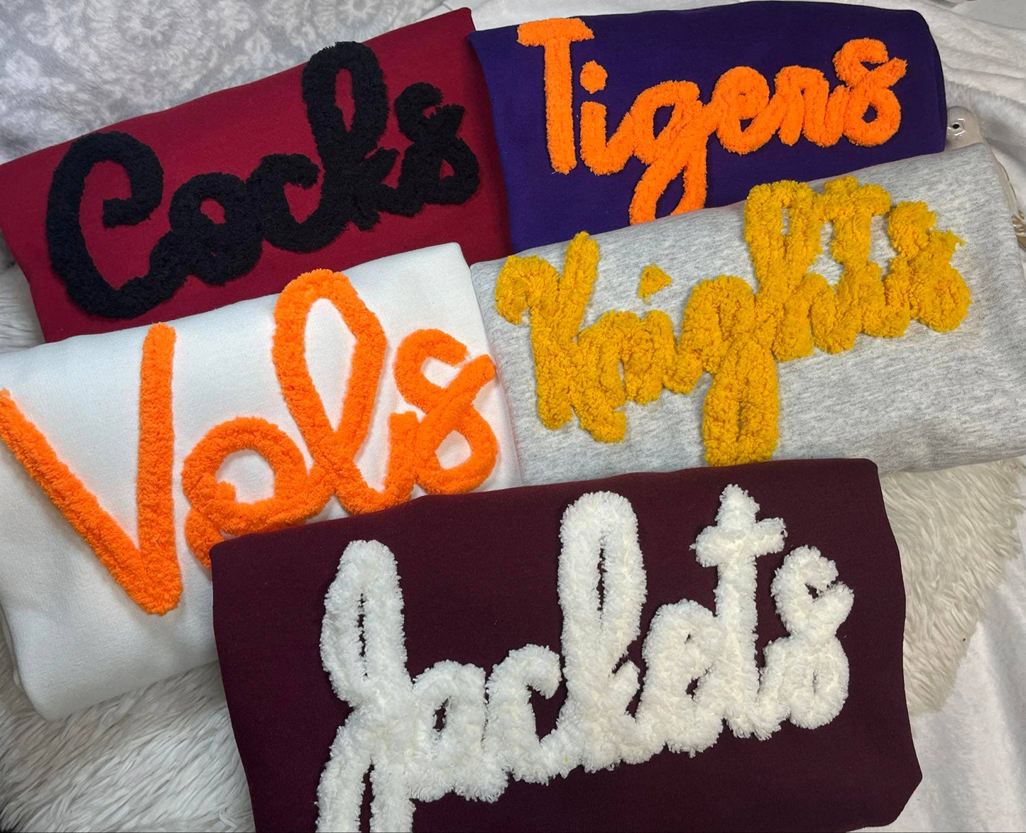 CUSTOM Team Sweatshirt with Chunky Chenille Yarn