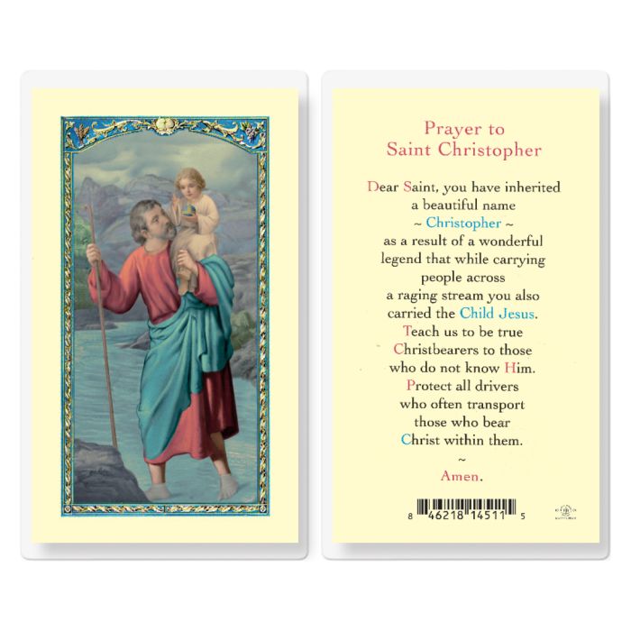 St. Christopher Laminated Holy Card