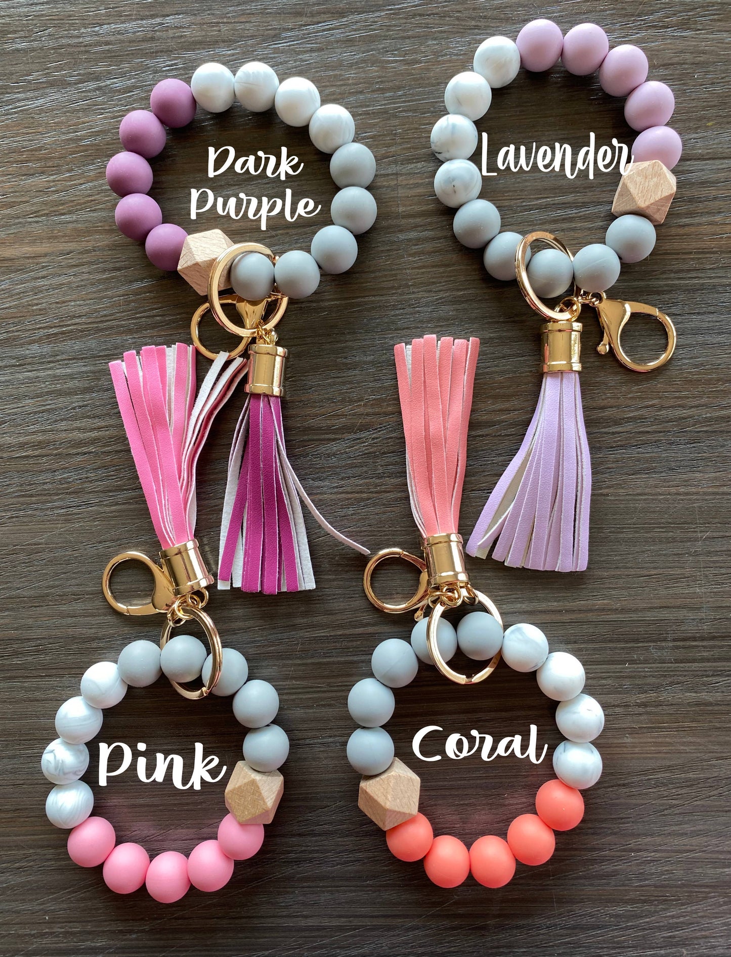 Silicone Bead Keychain Wristlet