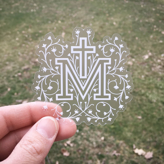 Clear Marian Cross Sticker