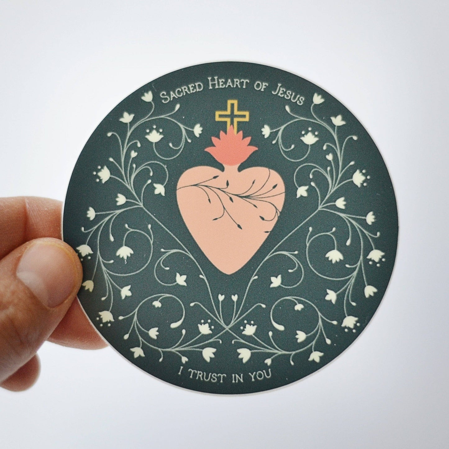 Sacred Heart Circle Sticker