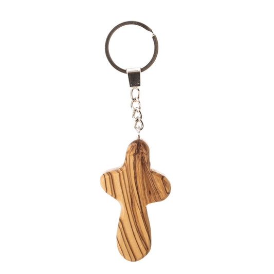 Olive Wood Keychain Cross