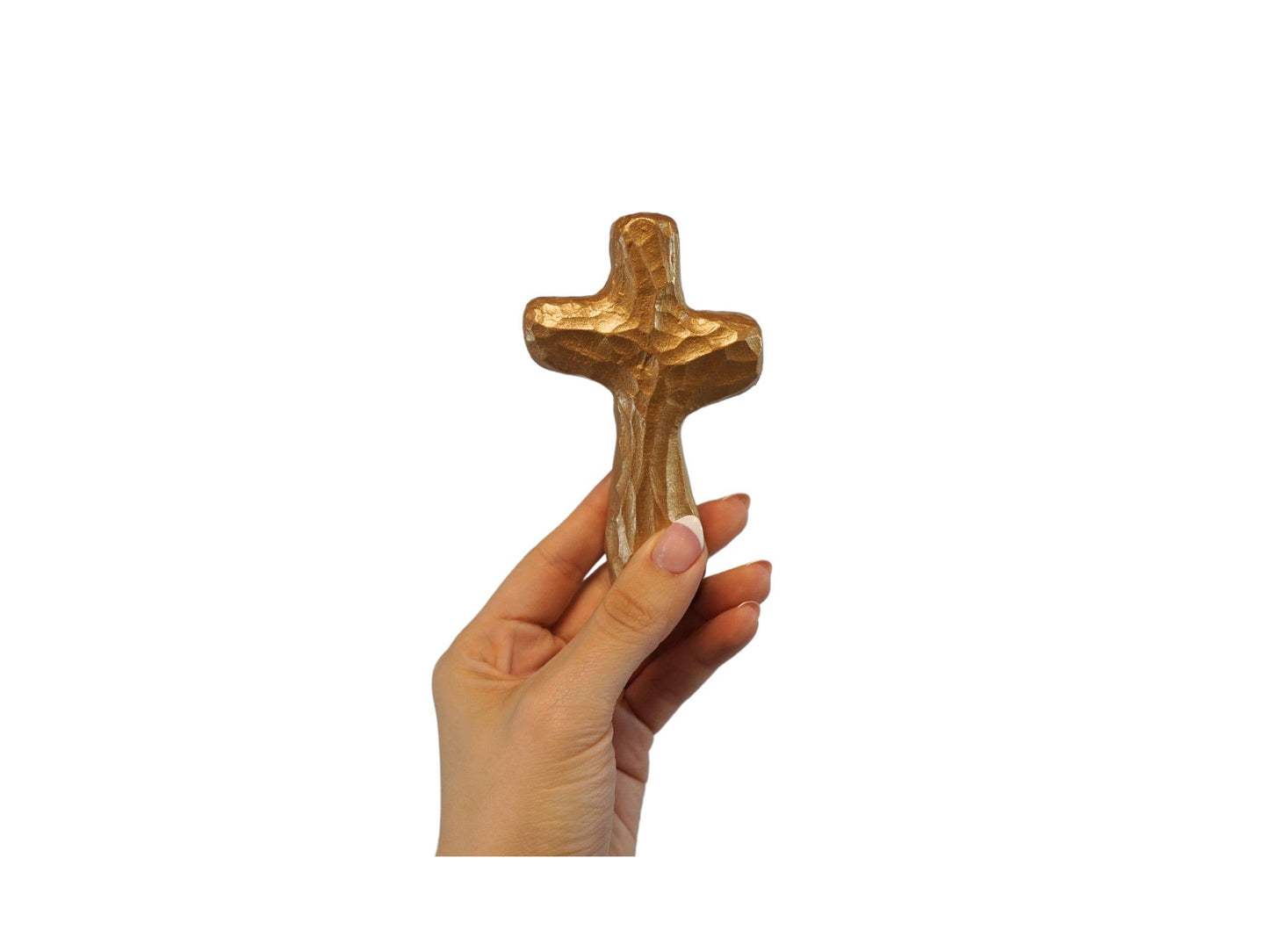 Journey Holding Cross Gold Luster