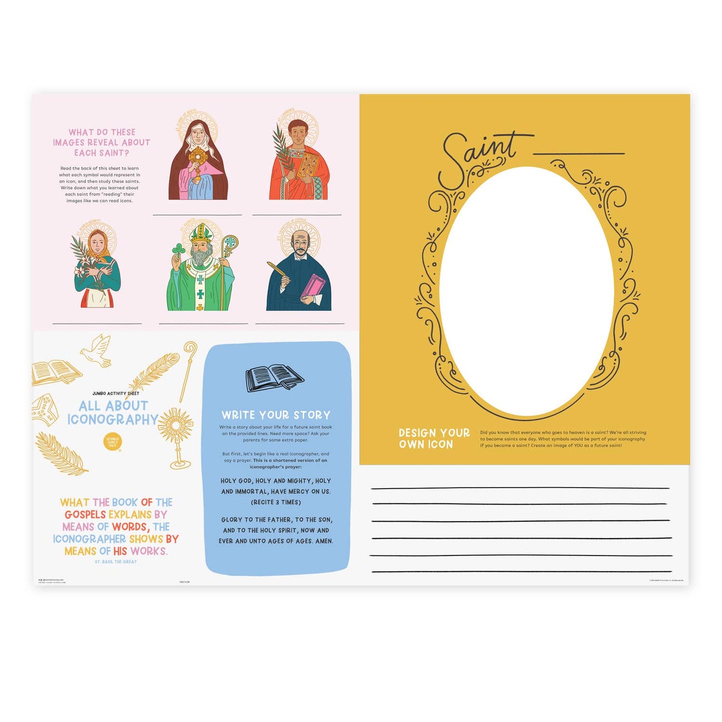 Iconography Jumbo Activity Sheet -Pack of 3