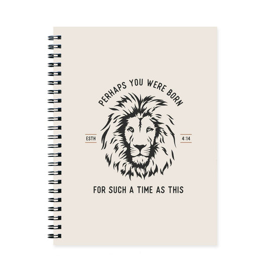 For Such a Time as This Esther Lion Spiral Softcover Journal Notebook