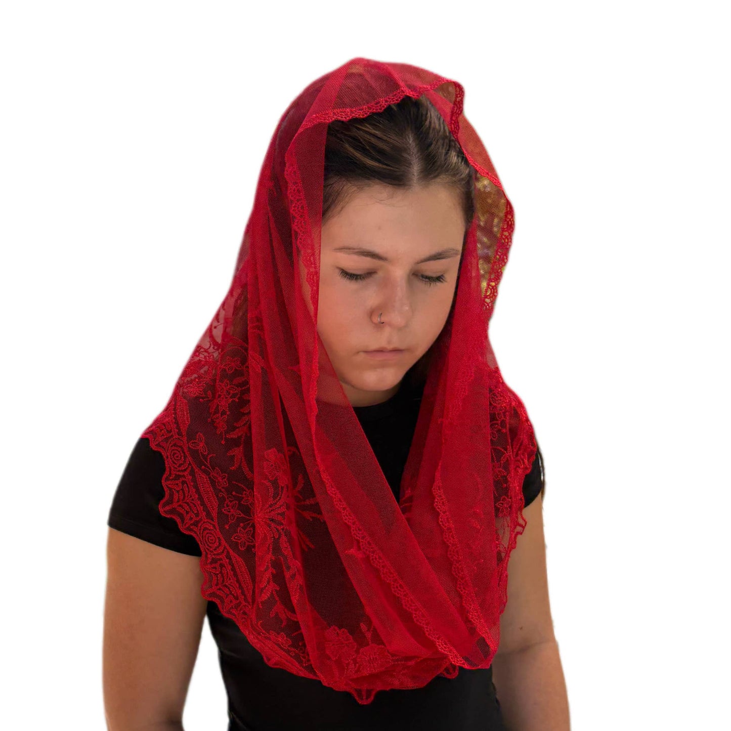 St. Veronica Infinity Veil - RED