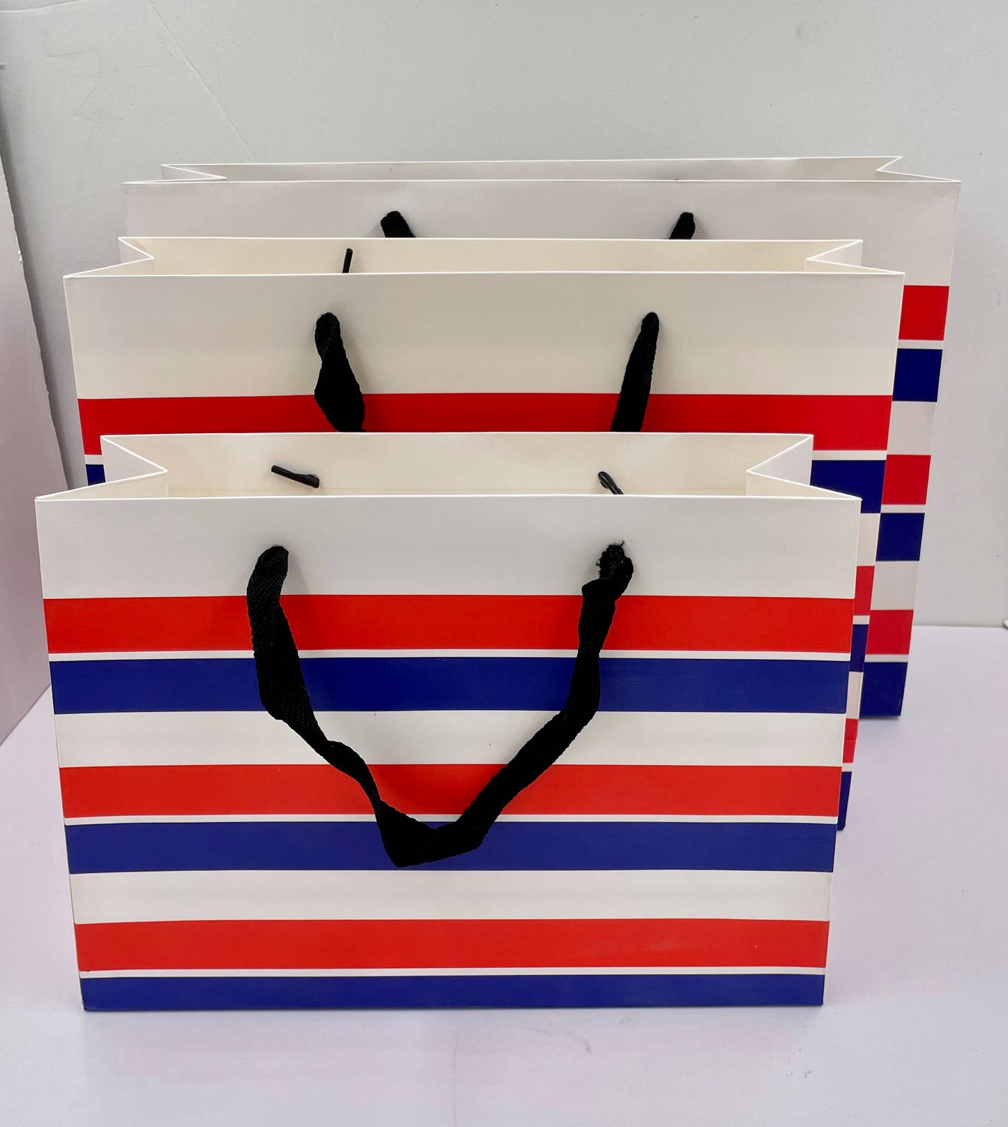 20pcs,4 sizes blue&white&red stripes gift bag