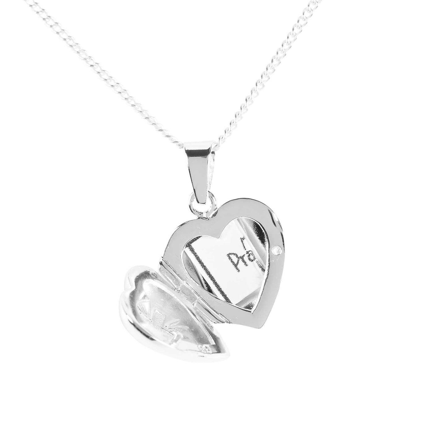 Silver Plate Locket Necklace in First Communion Box