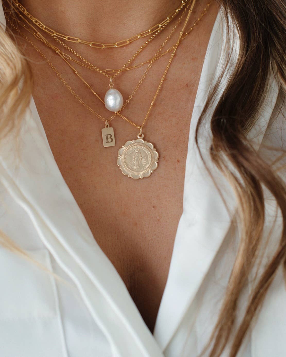 Virgin Mary Religious Necklace Catholic Gold Filled