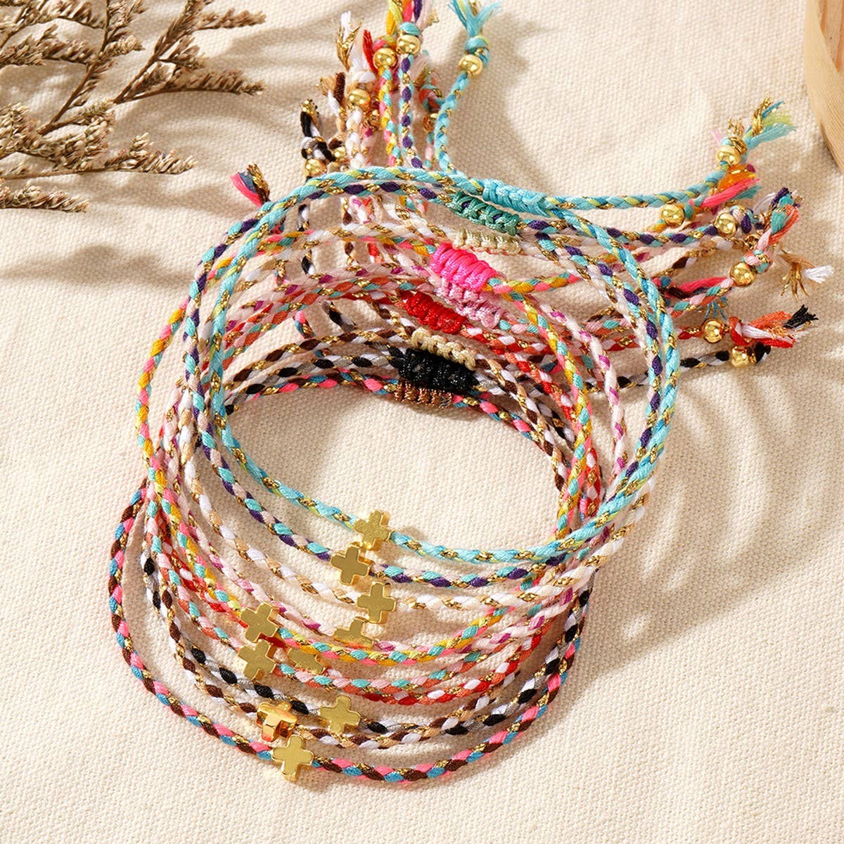 Cotton Cross Bracelet