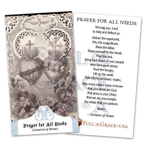 Prayer for All Needs Holy Card