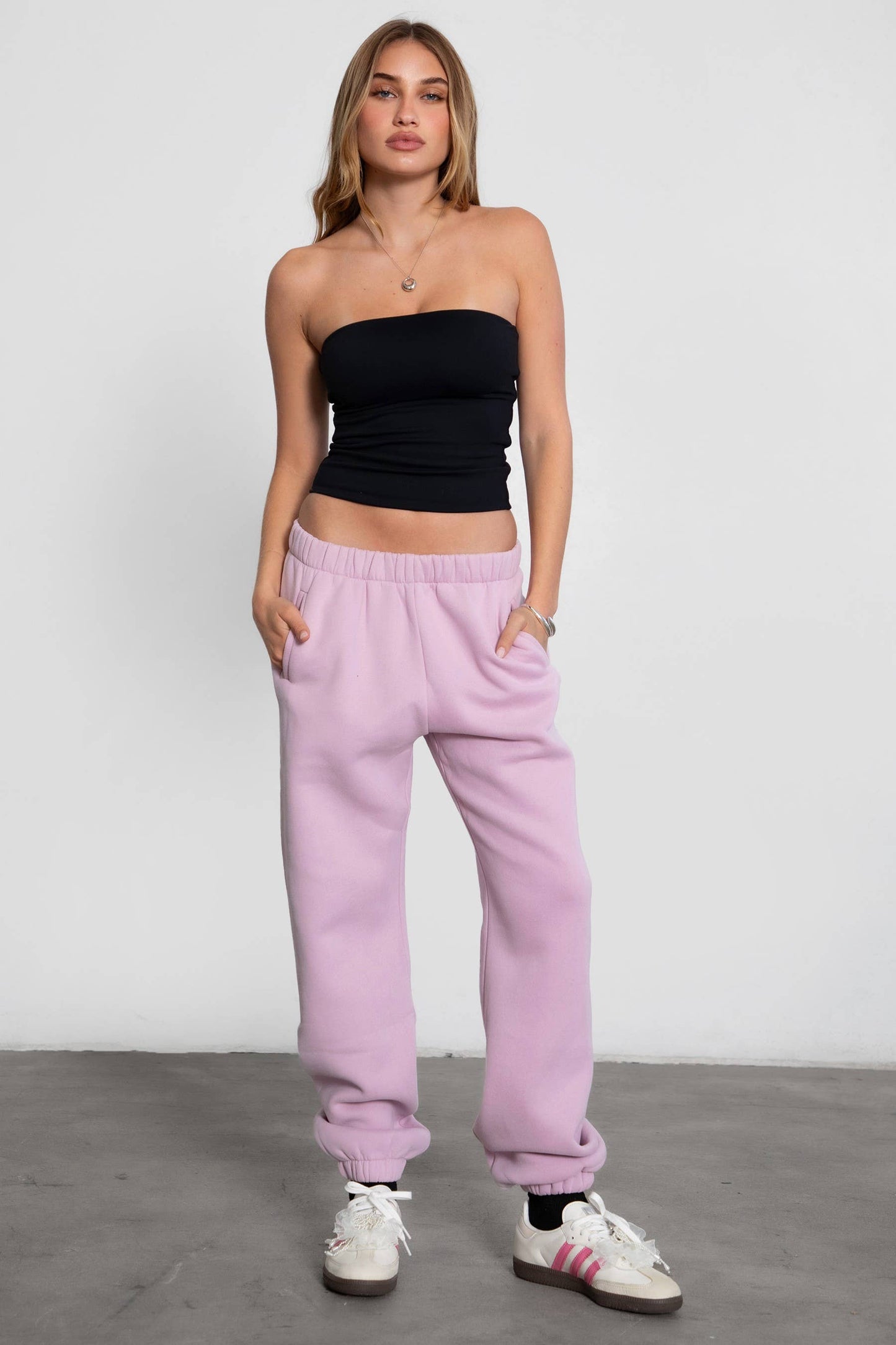 DOVE  Plush Fleece Lounge High Waist Sweatpants With Pockets