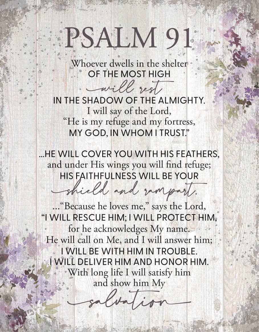 Psalm 91 - Timberland Art 11.75X15 Wood Plaque