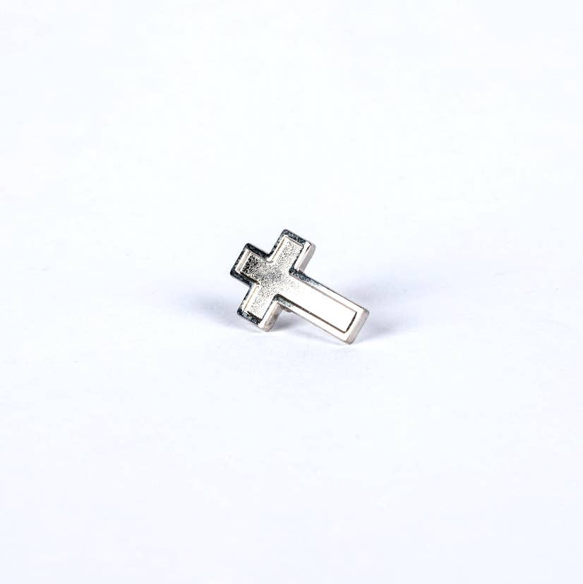 Silver Cross Lapel Pins