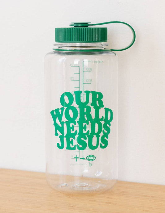 Our World Needs Jesus Water Bottle