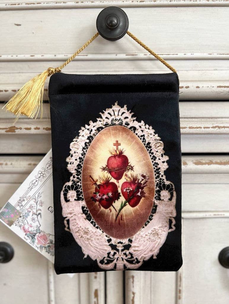 VINTAGE HEARTS Bless Carrier Pouch 3 HEARTS J,M & J