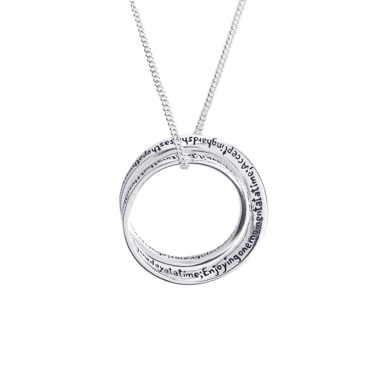 Serenity Prayer Sterling Silver Mobius Necklace