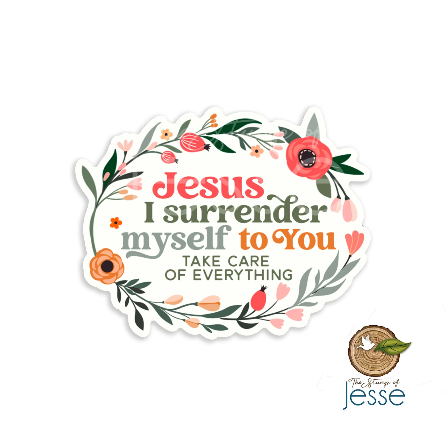 Jesus I surrender myself to You Waterproof Sticker