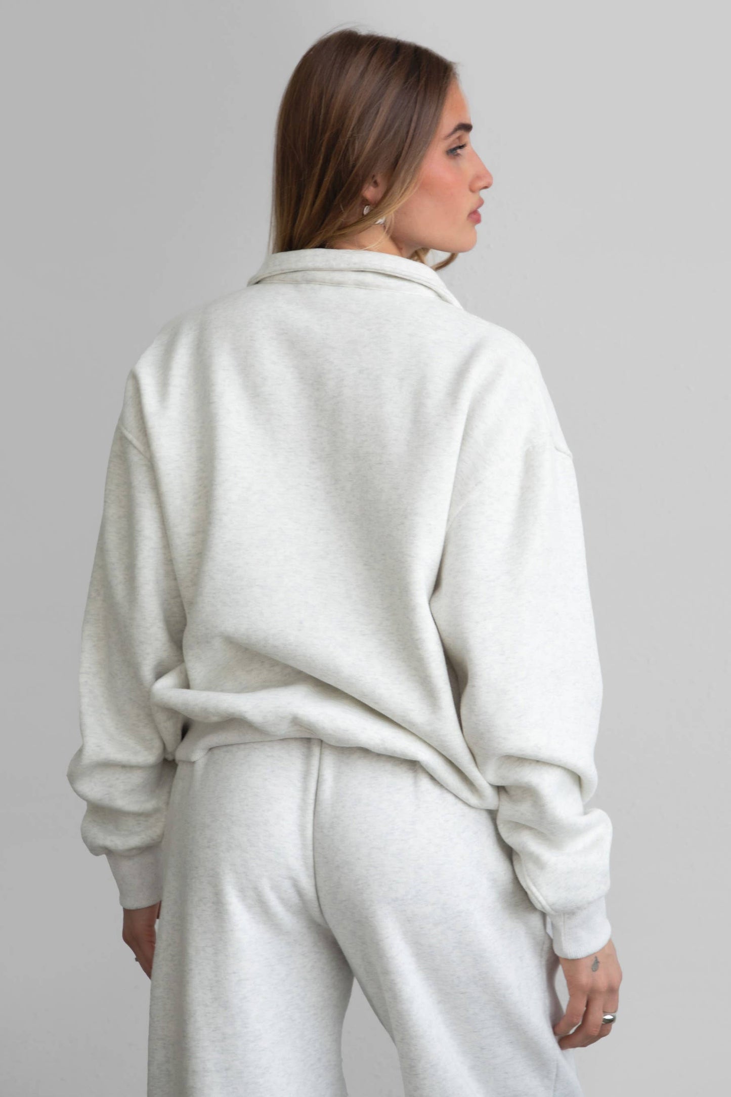HAILEE Cloud Fleece Classic Half-Zip Sweater