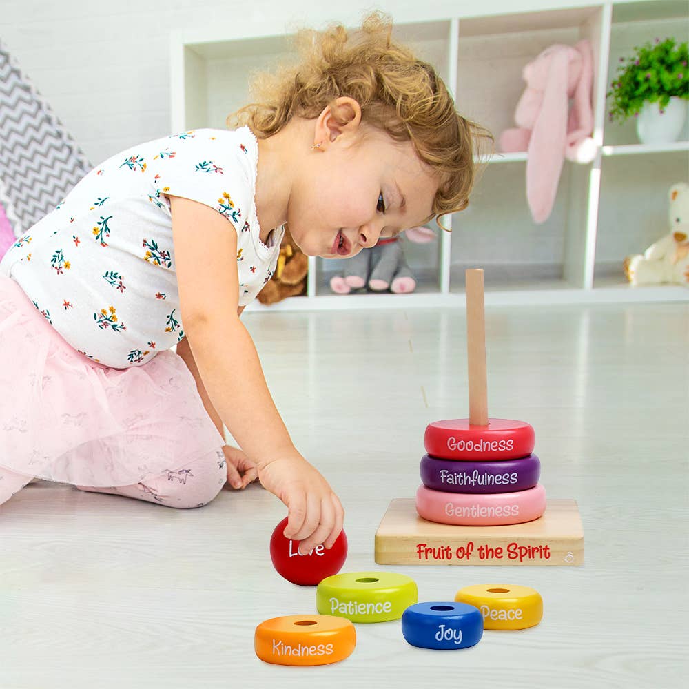 Wooden Puzzle - Stacking Rings - Fruit of the Spirit