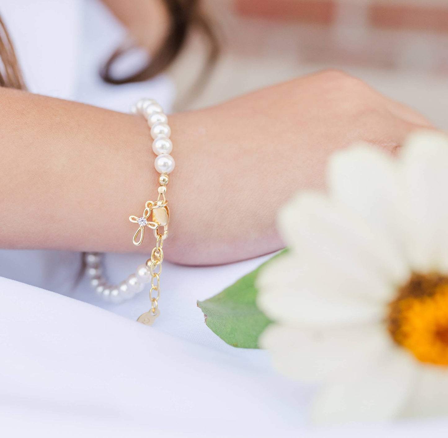 14K Gold-Plated Cross Bracelet