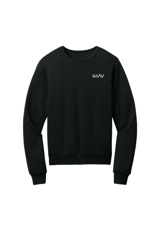 God Is Greater Black Fleece Sponge Crew