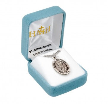 St. Christopher Oval Sterling Silver Medal