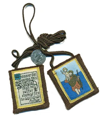 Saint Christopher Brown Scapular