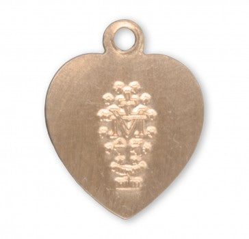Gold Over Sterling Silver Heart Shaped Miraculous Medal