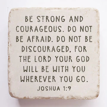 Joshua 1:9 Small Stone Block