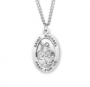 St. Michael Oval Sterling Silver Medal