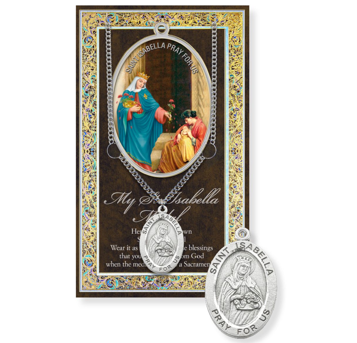 Medal with a card, St. Isabella