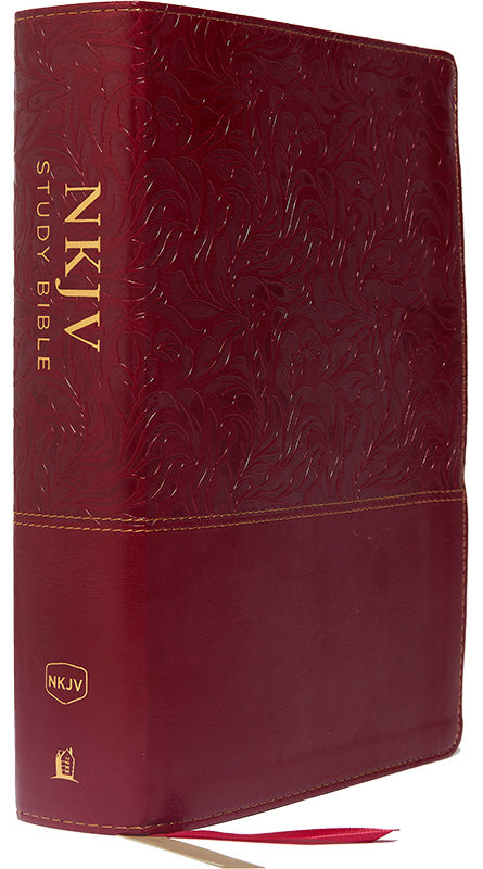 NKJV Study Bible, Full Color Edition Cranberry Leathersoft