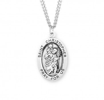 St. Christopher Oval Sterling Silver Medal