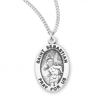 St. Sebastian Oval Sterling Silver Medal