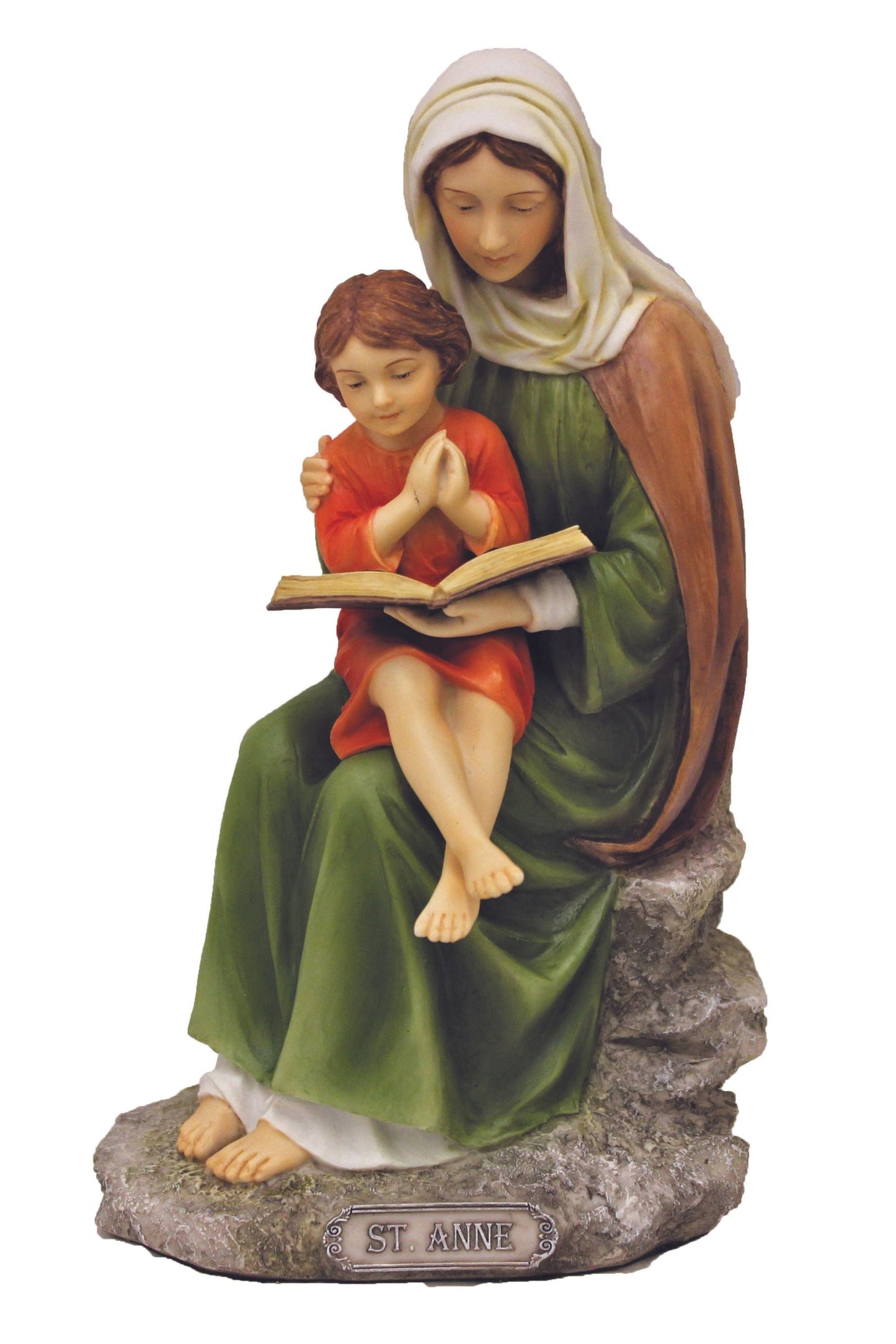 St Anne with Mary Statue Fully hand painted 8"