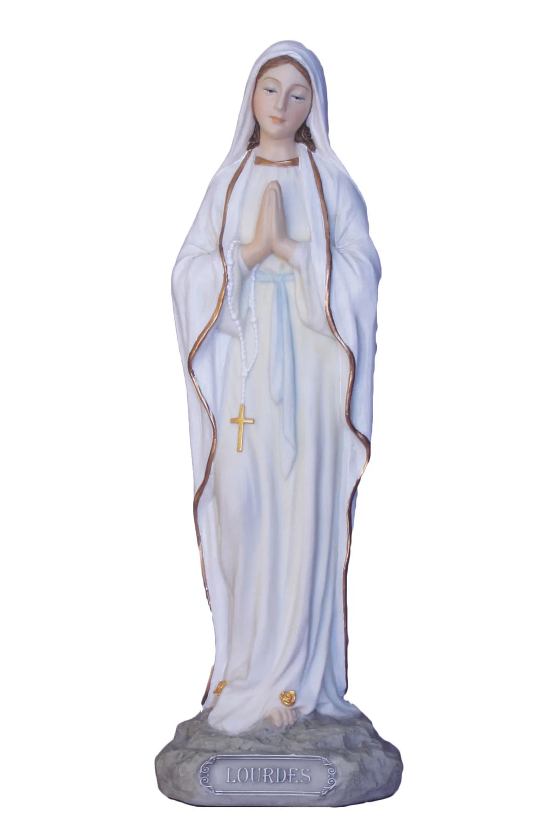 Our Lady of Lourdes statue in fully hand-painted color 8"