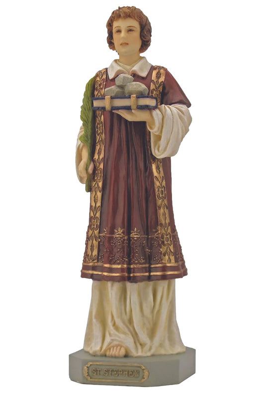 St. Stephen statue in fully hand-painted color 9"