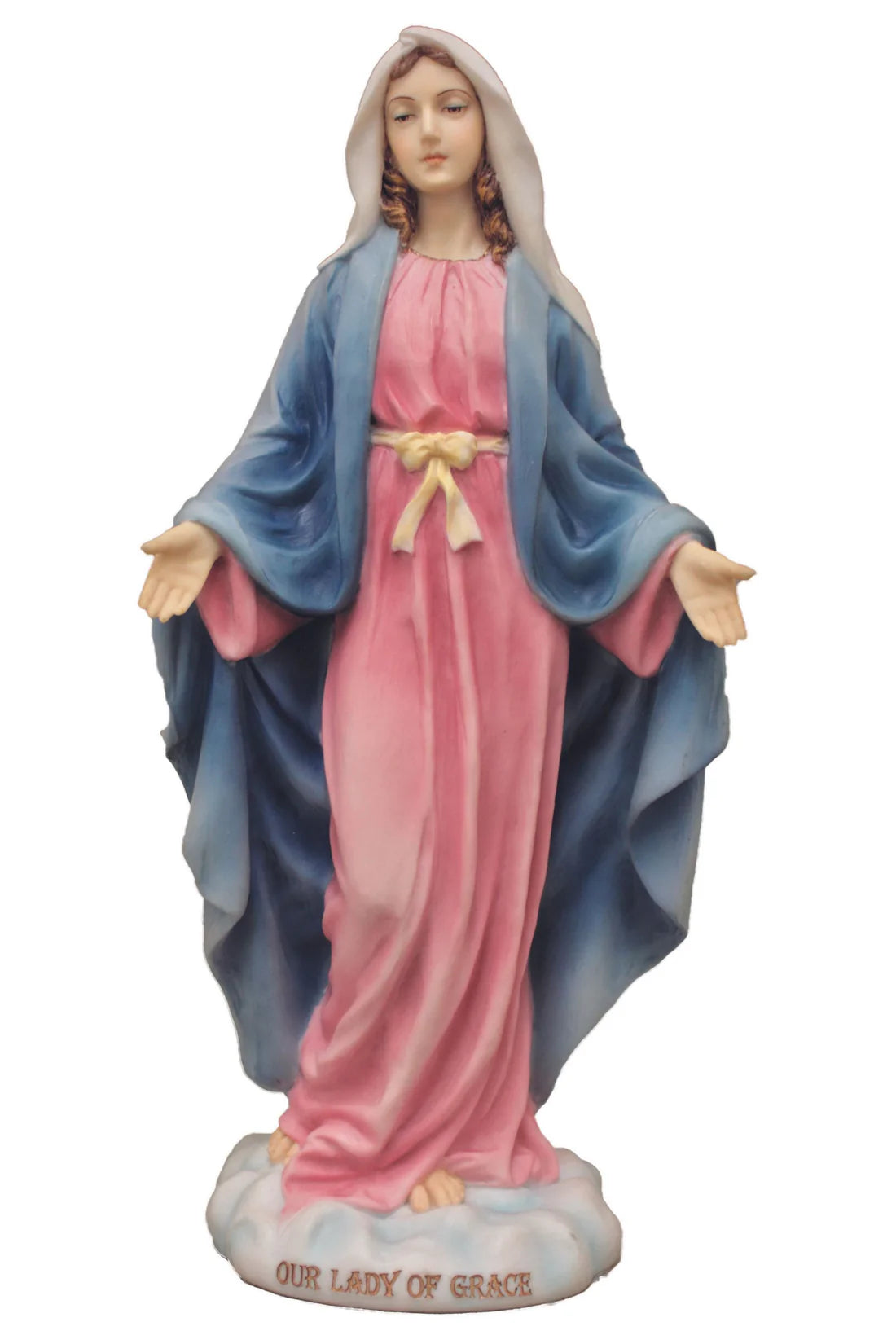 Our Lady of Grace statue in fully hand-painted color 10"