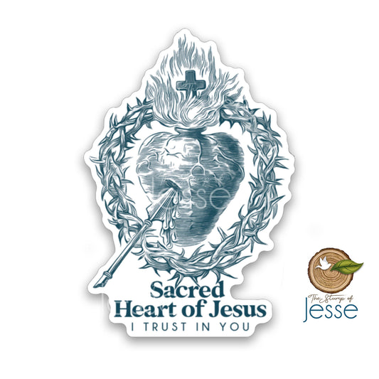 Sacred Heart of Jesus, I Trust In You Vinyl Catholic Sticker