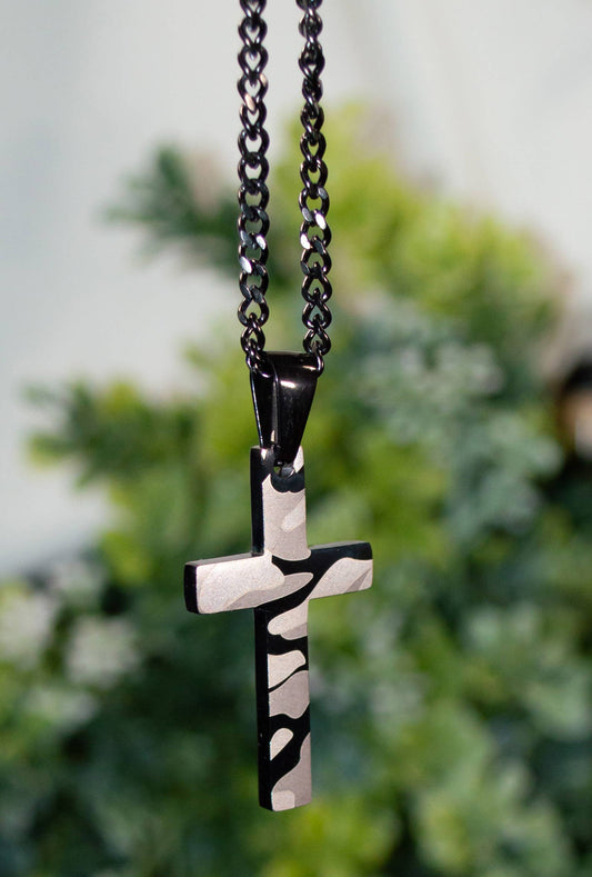 Cross Necklace Camo/Black