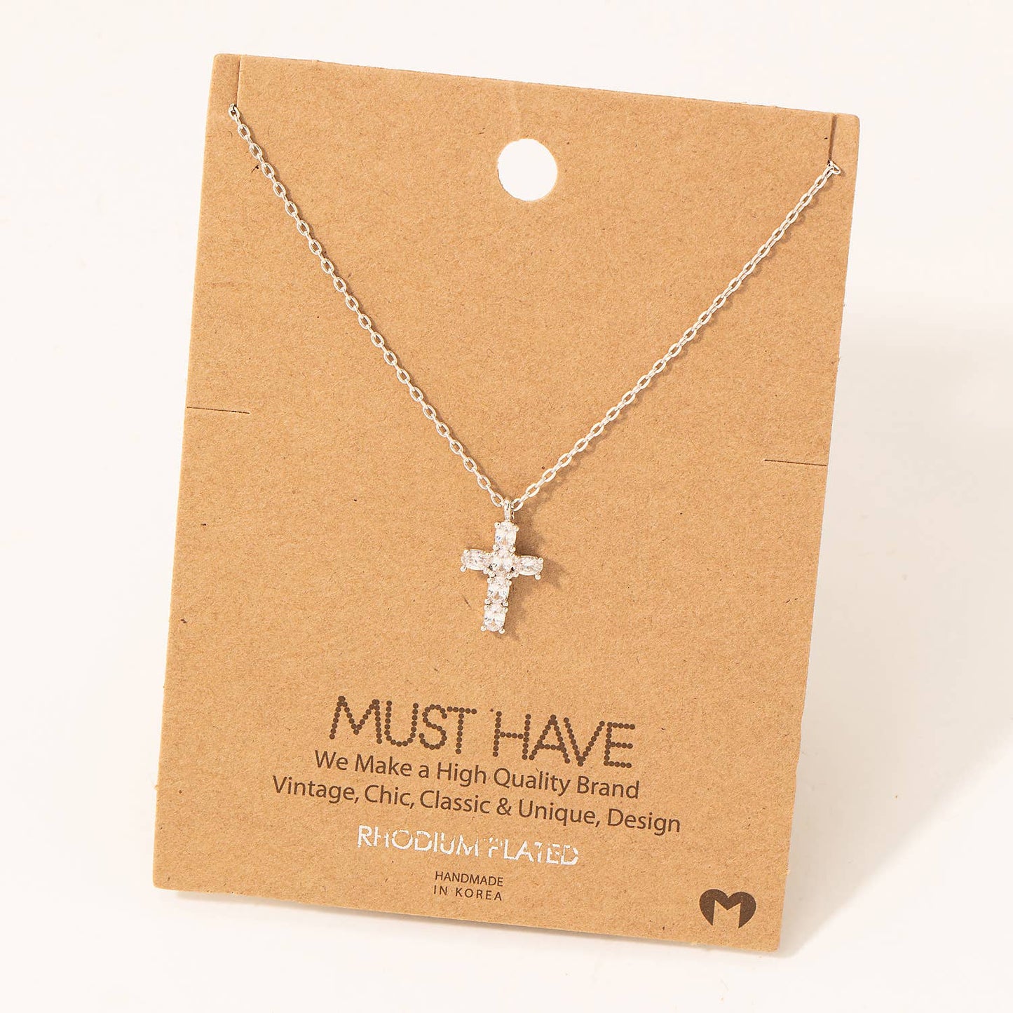 Rhinestone Cross Pendant Necklace