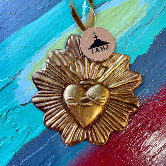 Sacred Heart Tin Ornament
