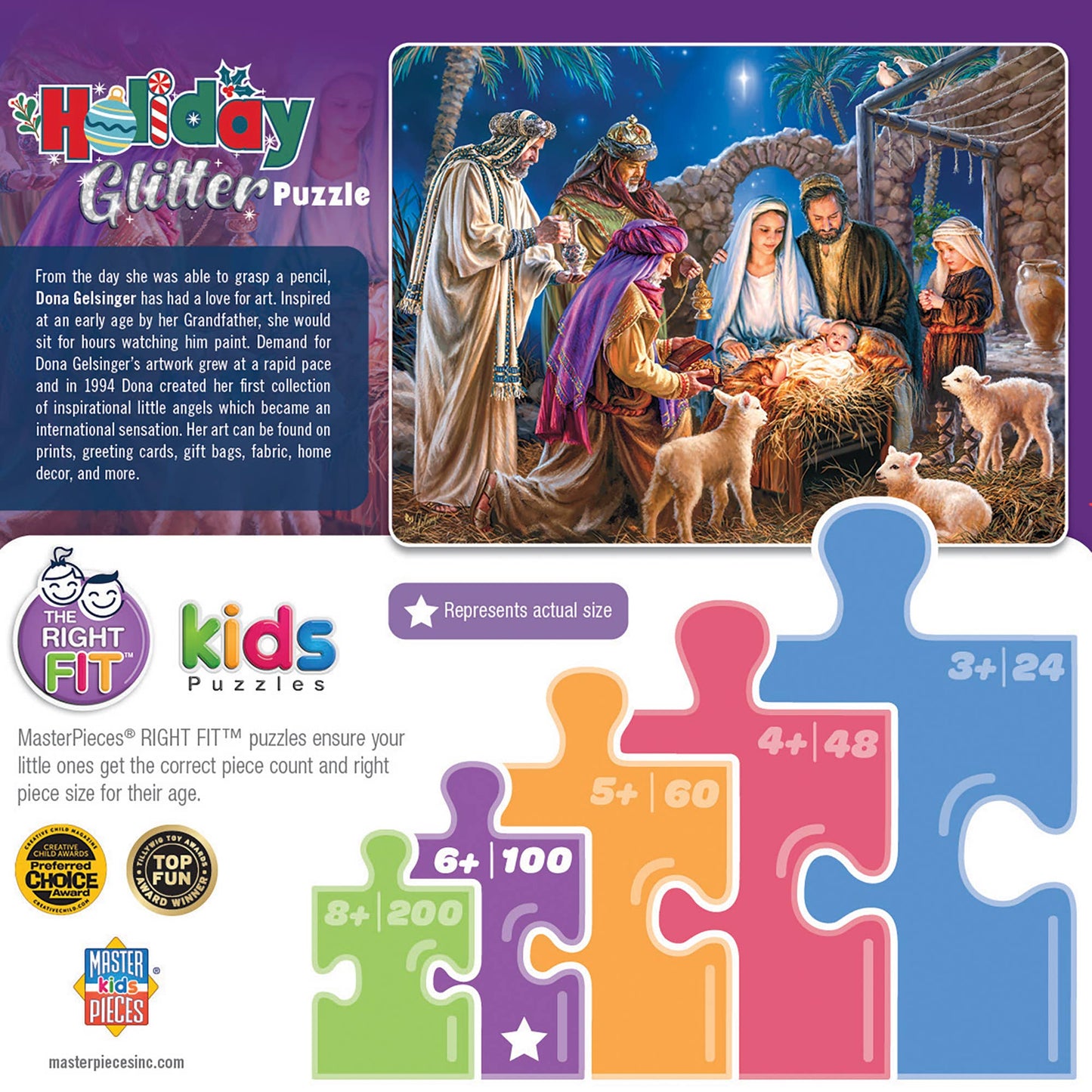 Christ is Born 100 Piece Holiday Glitter Puzzle