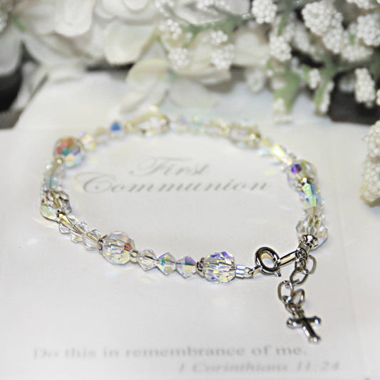 First Communion Crystal Bracelet